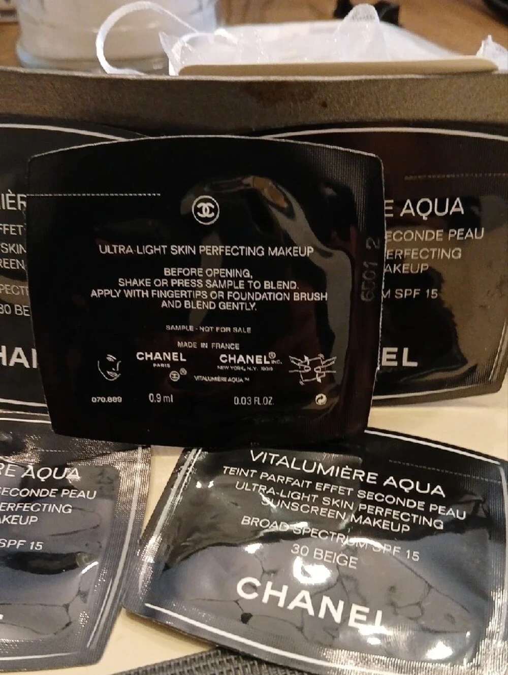 Chanel Vitalumière Aqua Sample Sachets